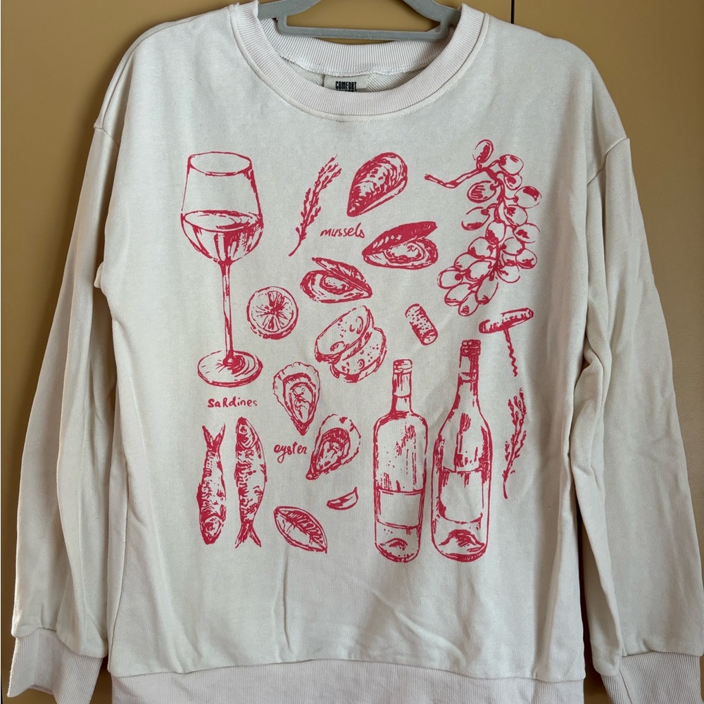 Comfort Colors Cream Tee with Red Graphic